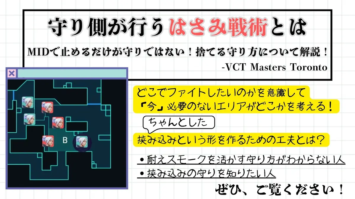 防衛側の「はさみ戦術」について　顔を出すタイミングとサイト中で耐えたいシチュエーション